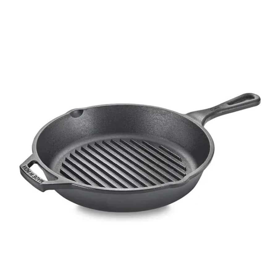 Prestige Cast Iron Scratch Resistant Gas and Induction Compatible Grill Pan, (Black)