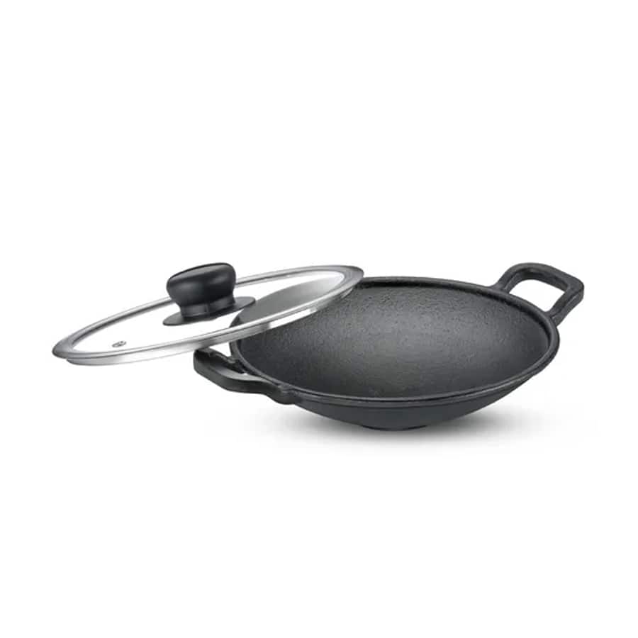 Prestige Cast Iron Cookware Appachetty with Glass Lid, Dia