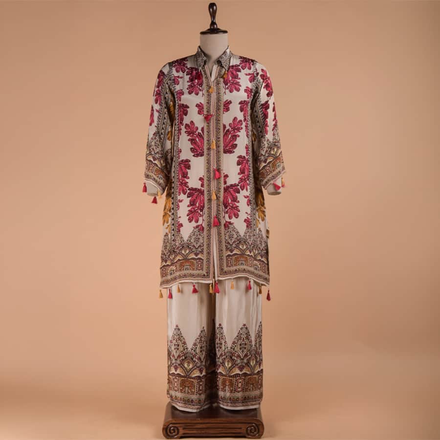 Multicoloured Crepe Coord Set