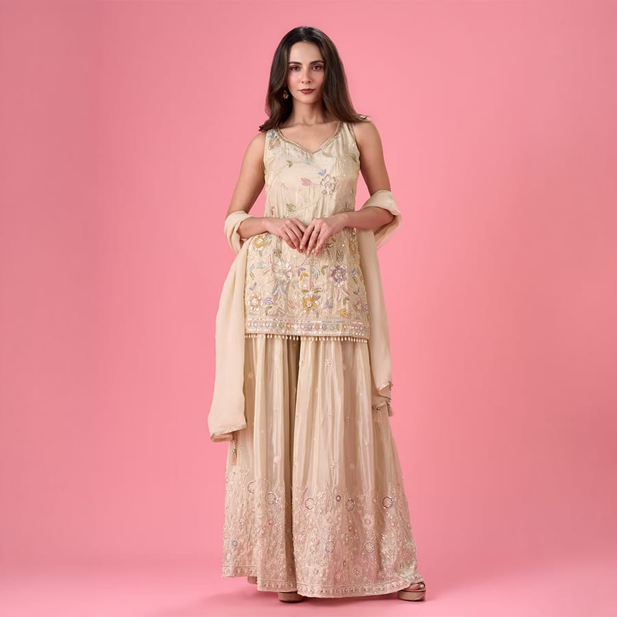 Enchanting Fawn Palazzo Suit
