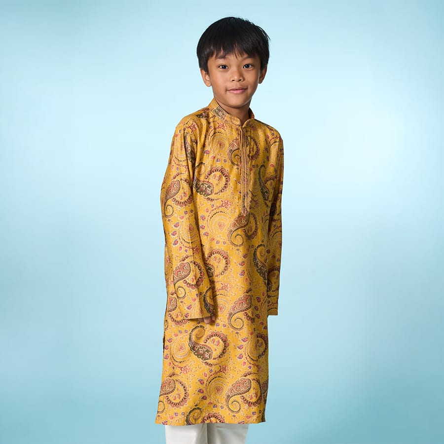 Festive Mustard Kurta Pajama