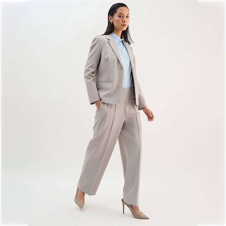 Berlin Single Breasted Blazer-Grey