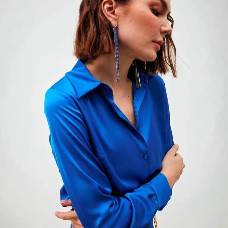 Gaiia Satin Shirt Bodysuit