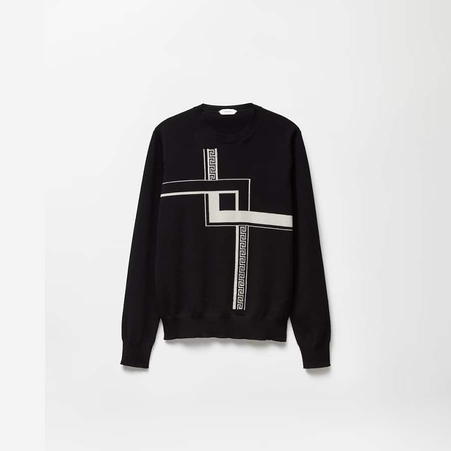 Intarsia Cashmere Knit Sweater
