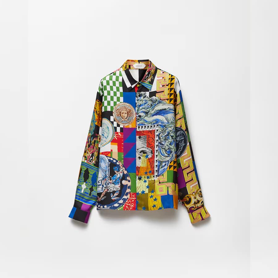 Printed Silk Twill Regular Shirt