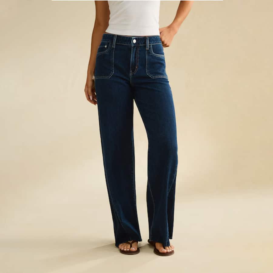 AE Dreamy Drape Super High Waisted Baggy Wide Leg Jean