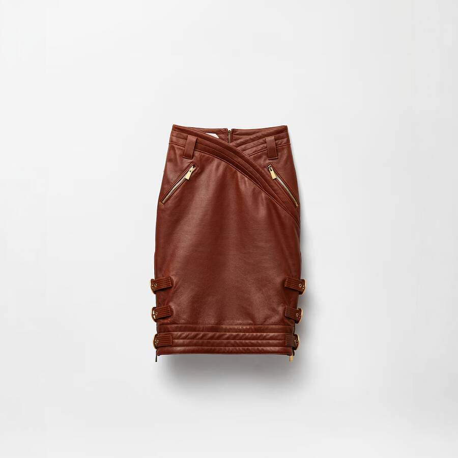 Nappa Midi Skirt