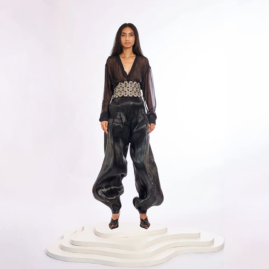 3D metallic Petals Belt