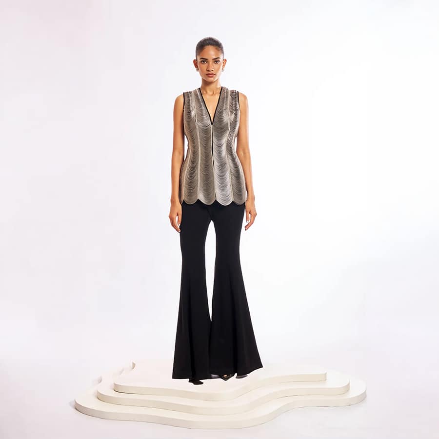 Metallic Fringe Pantsuit