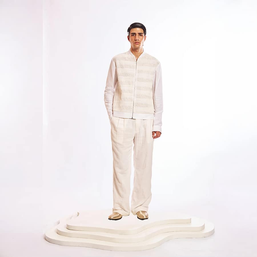 Wave Texture Chiffon Cord Shacket