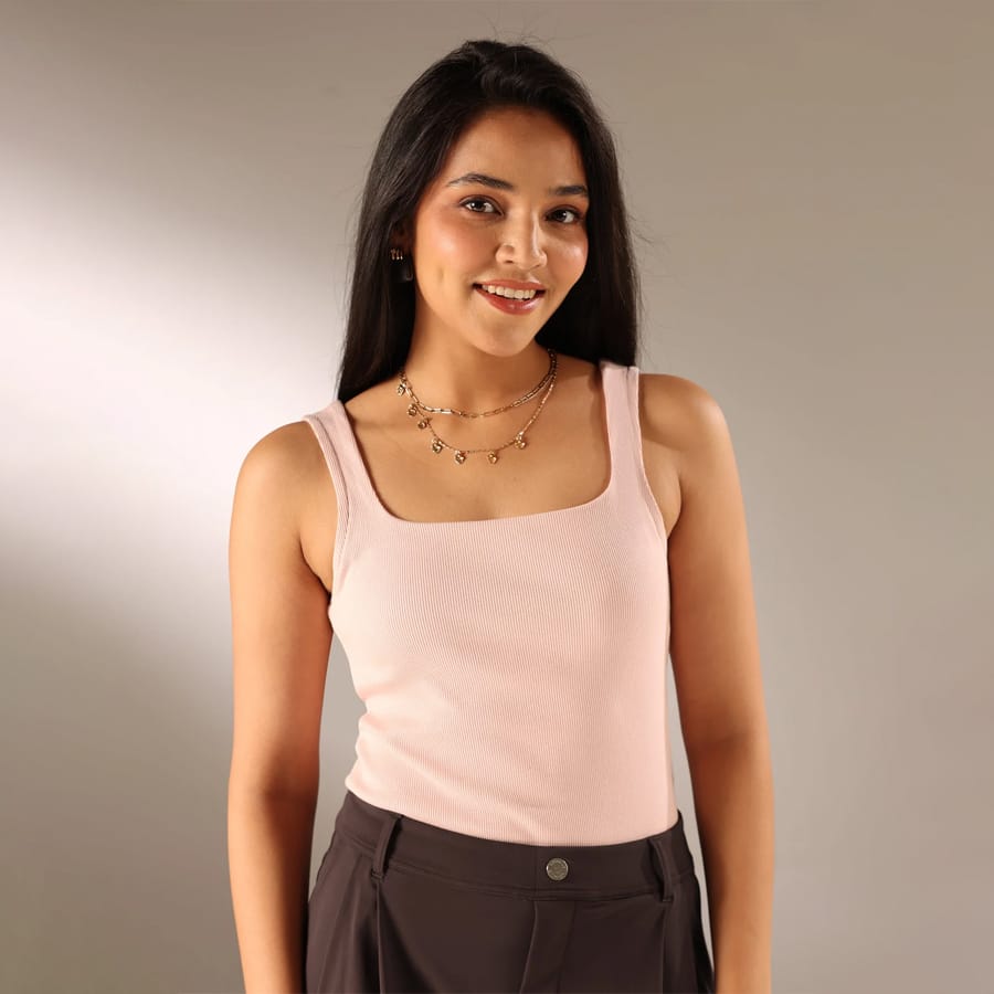 Blissentials Square Neck Built In Bra Top