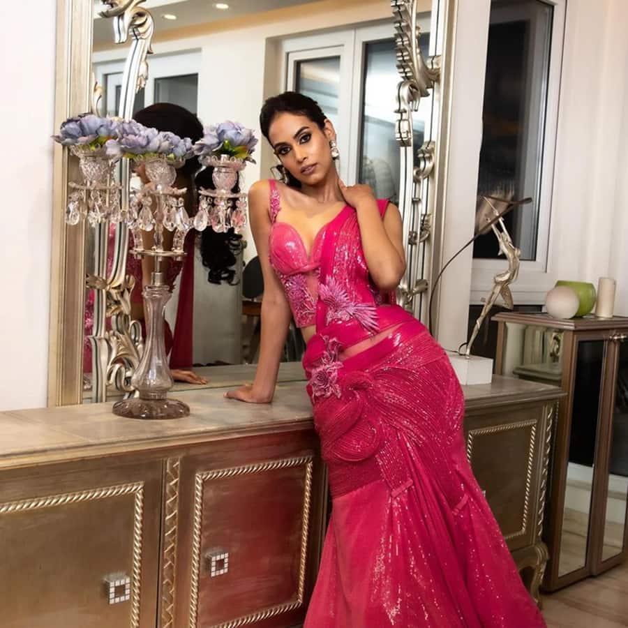Hot Magenta Pink Wired Gown