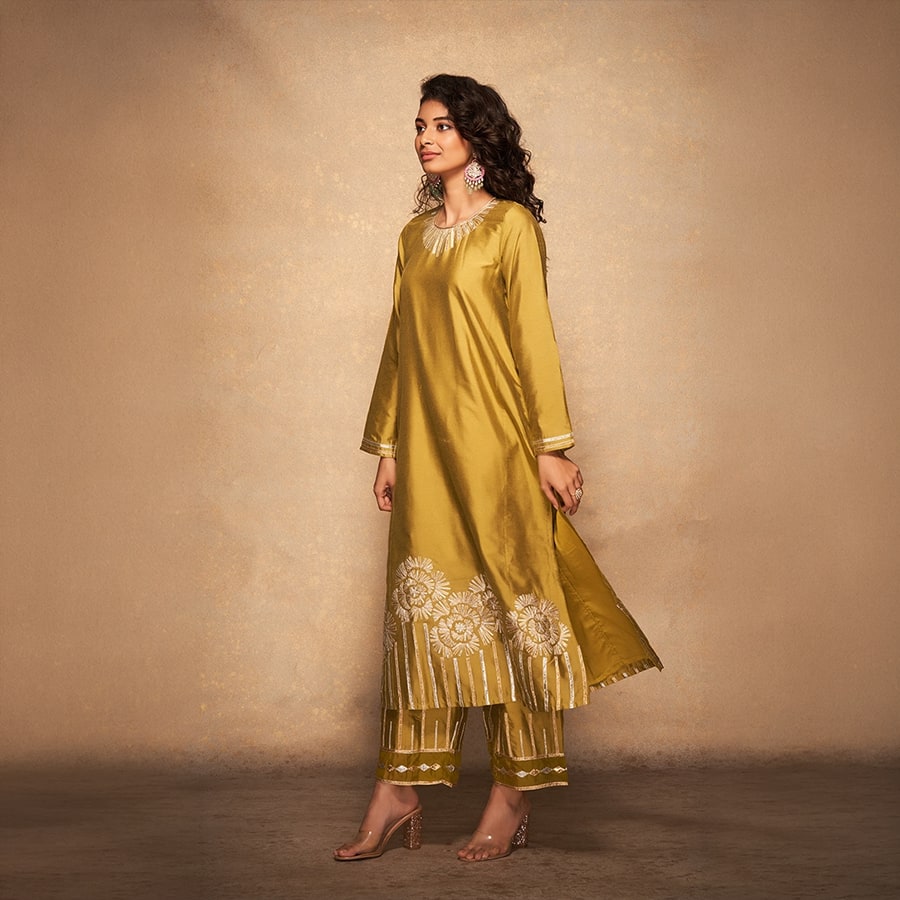 Olive Rose Gota Kurta
