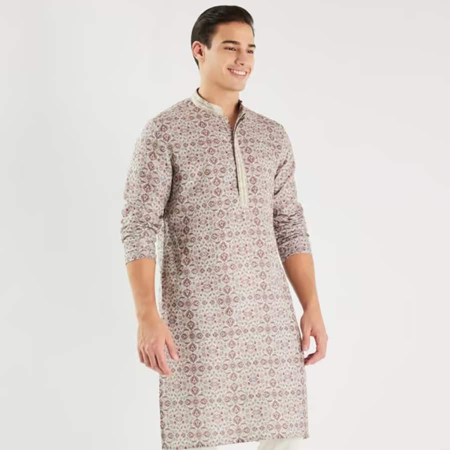 Printed Polyester Men Festive Wear Kurta