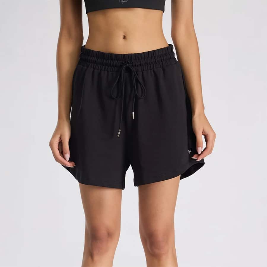 Nykd By Nykaa Summer Essential Cotton Relaxed Fit Shorts with Pockets-NYAT504-Jet Black
