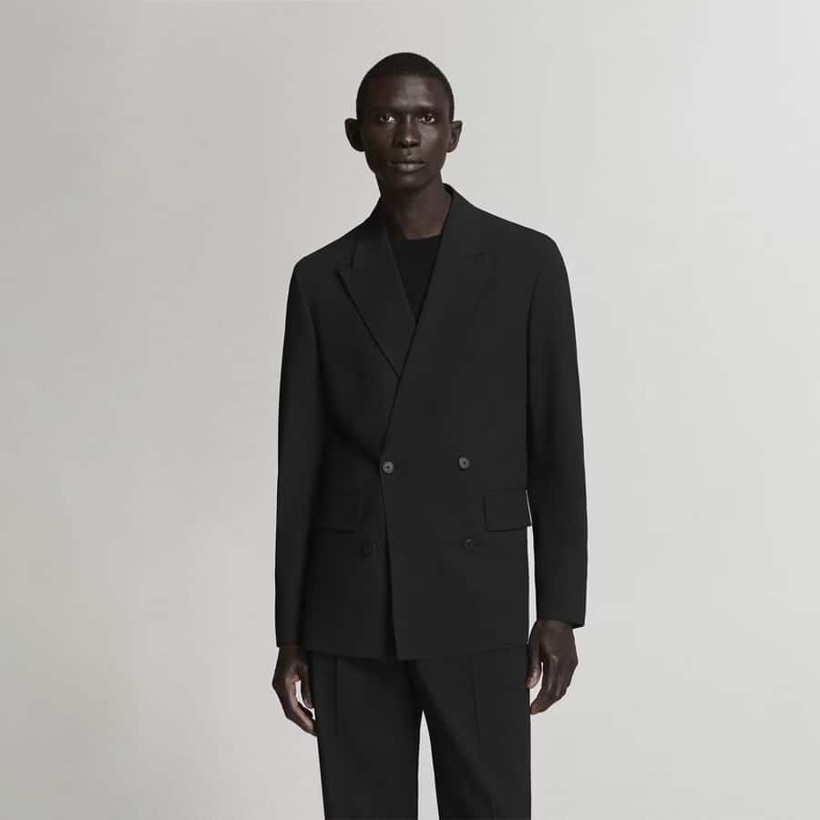 Boston regular-fit double-breasted suit jacket