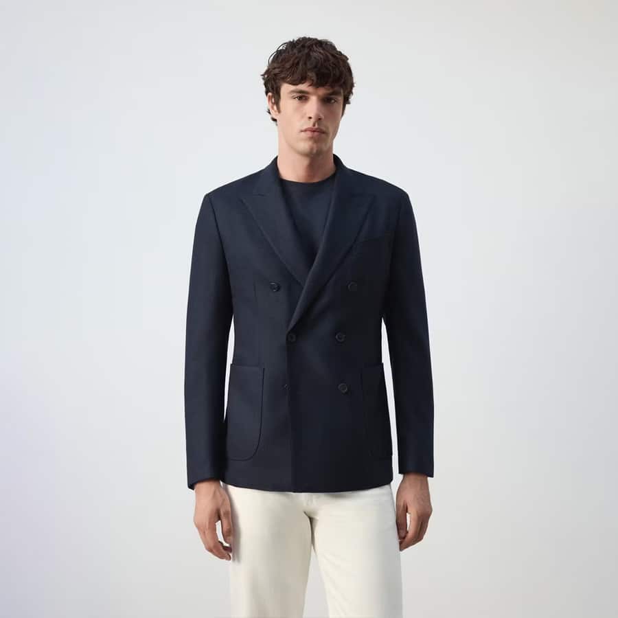 Slim fit wool blend blazer