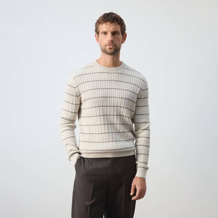 Cotton-lyocell blend cable-knit jumper 2