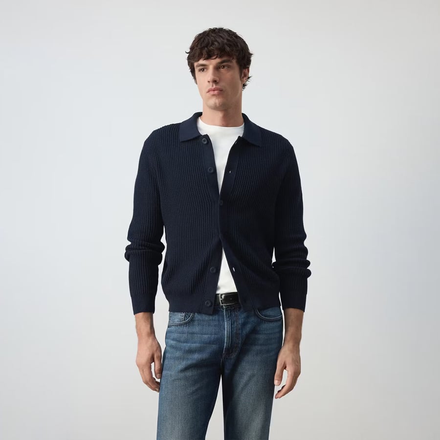 Ribbed knitted cardigan