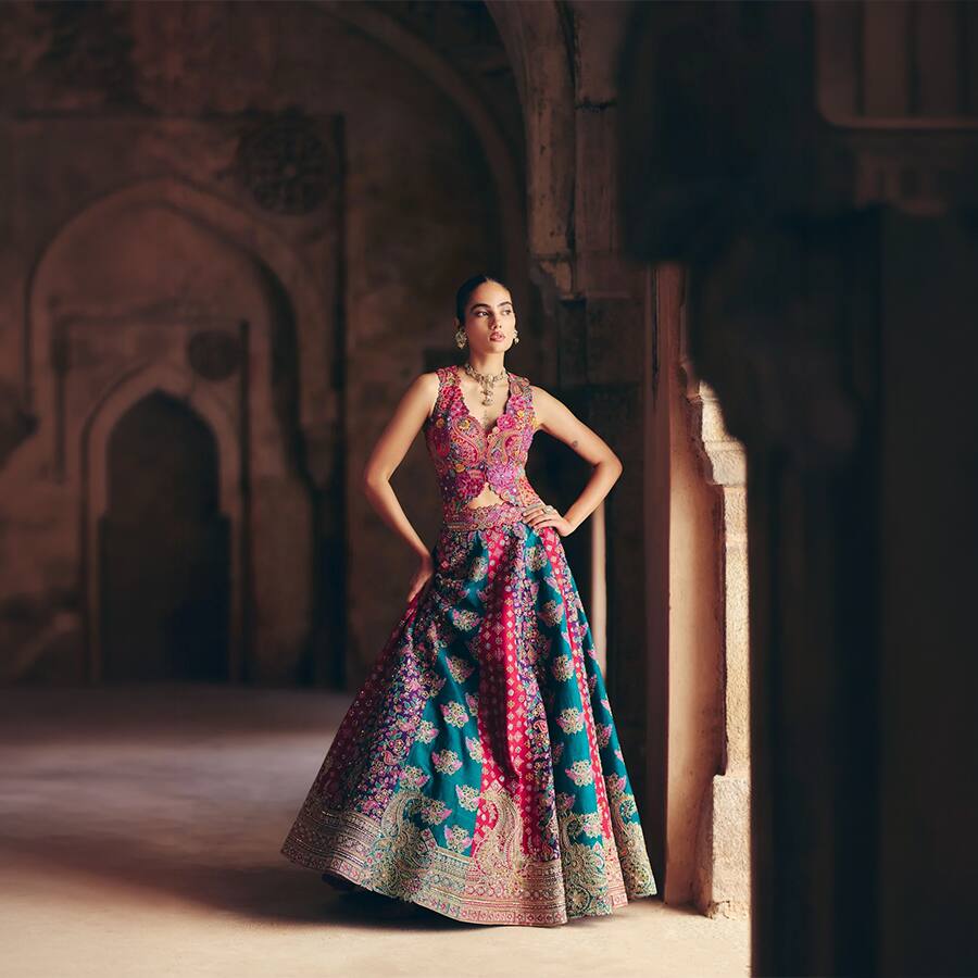 Taaran Waistcoat with Lehenga