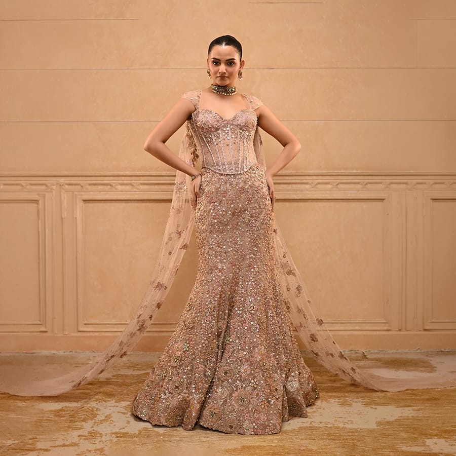 Rococo Floral Embroidered Lehenga