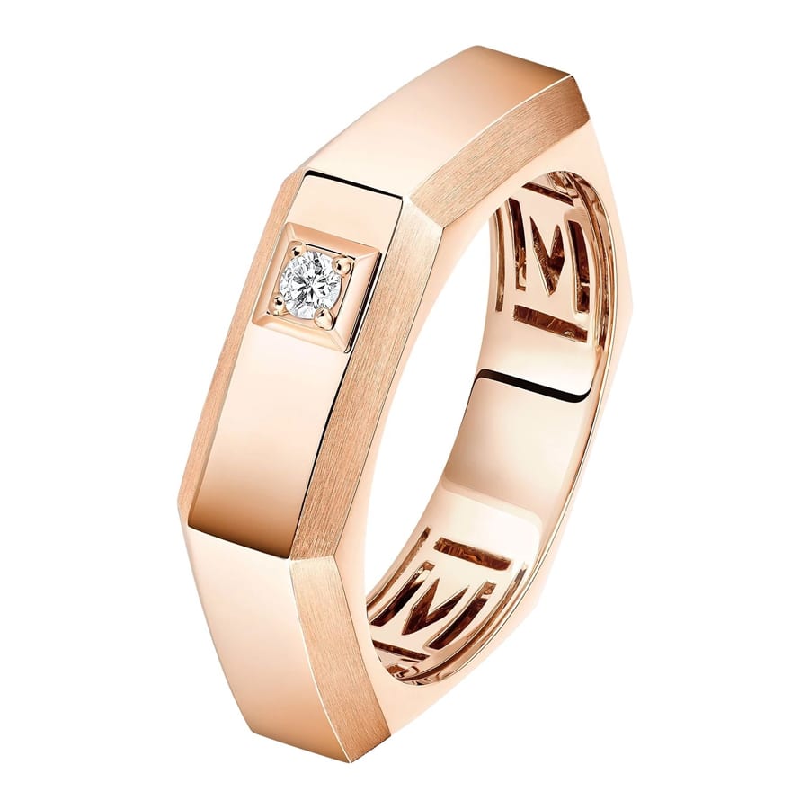 Moderniste Pink Gold Diamond Ring
