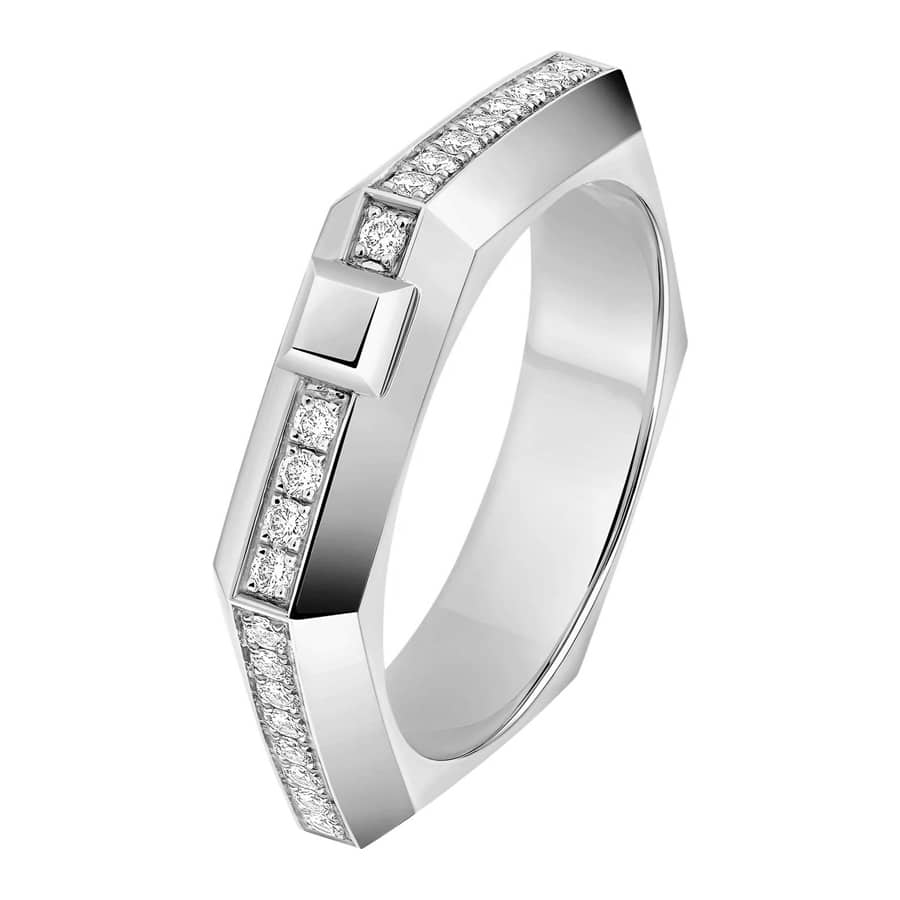 Moderniste Ring in 18-karat White Gold, Featuring Brilliant-Cut PavÈ Diamonds.
