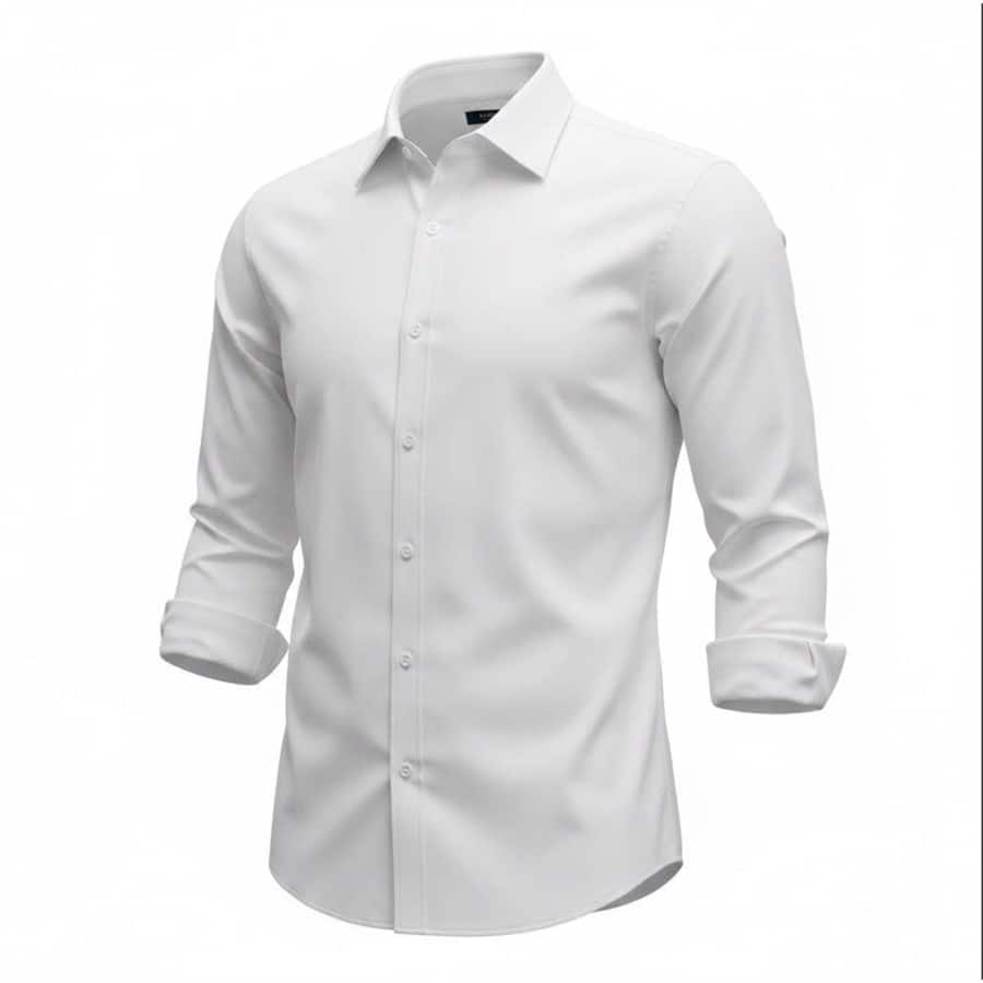 Men's Solid White Regular Fit Shirt