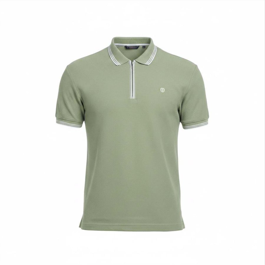 Men's Solid Polo Neck Regular Fit T-Shirt