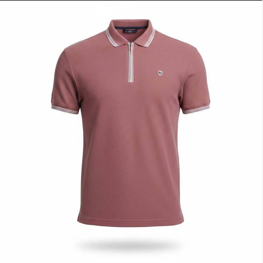 Men's Solid Polo Neck Regular Fit T-Shirt