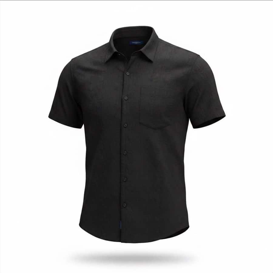Men's Solid Black Regular Fit Shirt