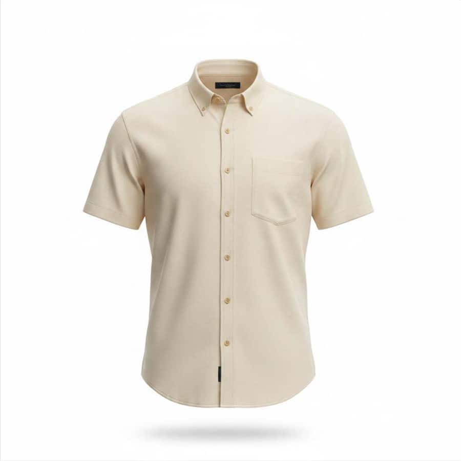 Men's Solid Cream Regular Fit Shirt