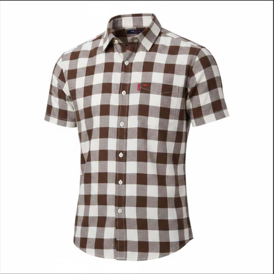 Men's Checks Coffee Brown Regular Fit Shirt