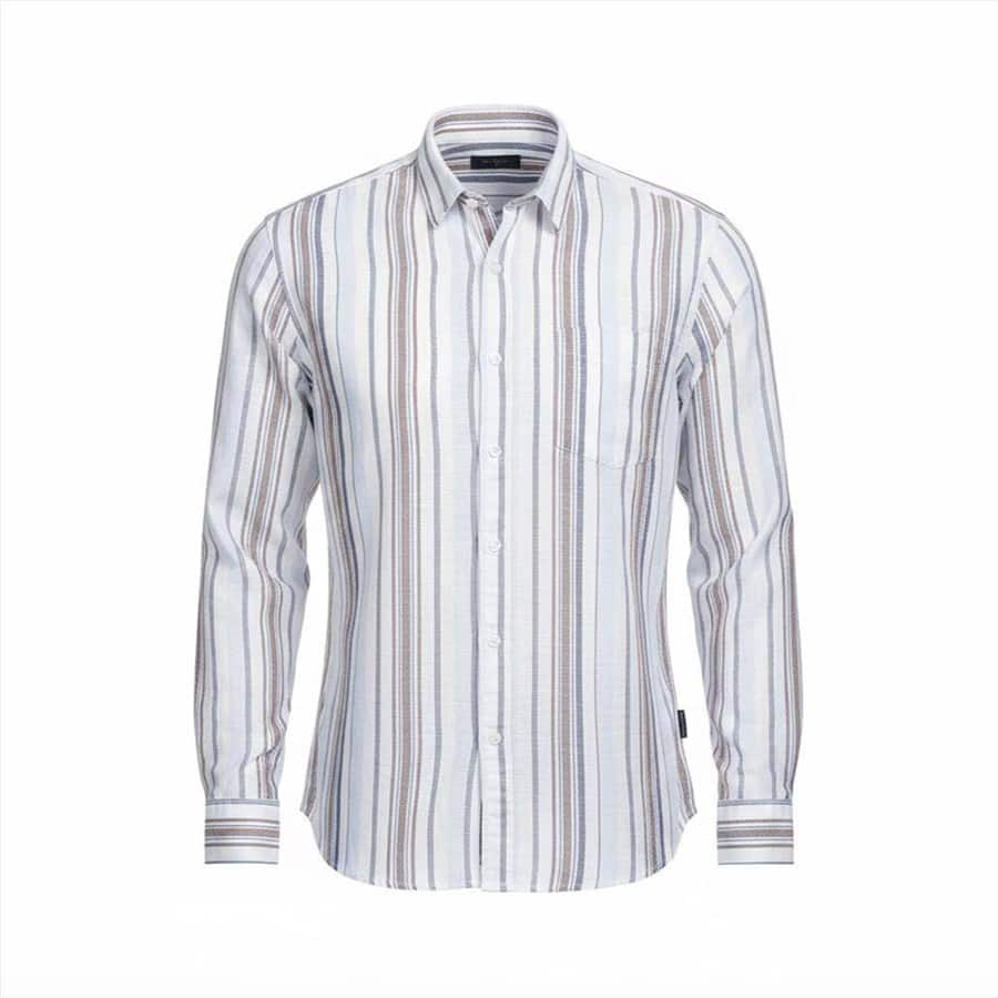 Men's Stripe White Regular Fit Shirt