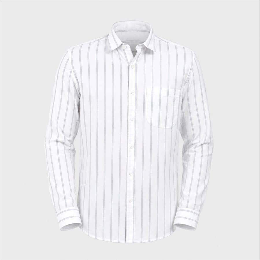 Men's Stripe Off White Slim Fit Shirt