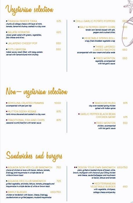 SFX - Taj Fort Aguada Resort & Spa Menu - Zomato