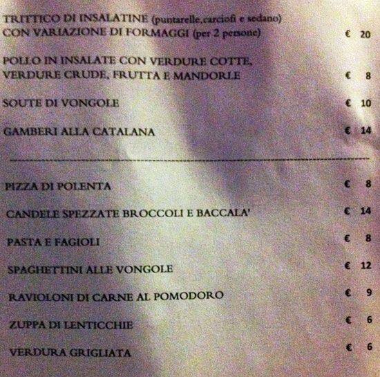 Menu di IN CARLO FOLDI Ristorantino Italiano 