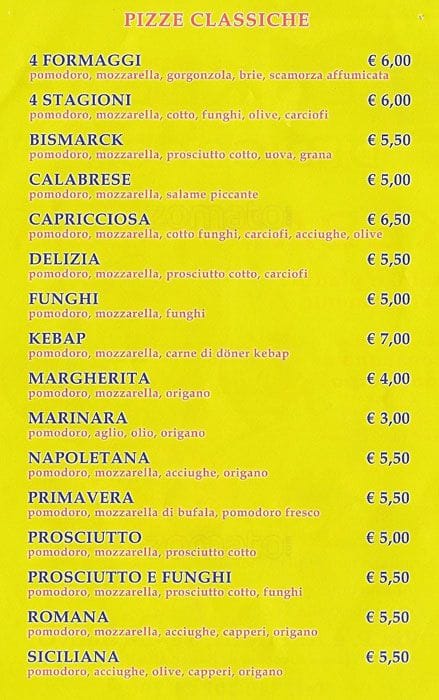 Menu di Istanbul Kebab 