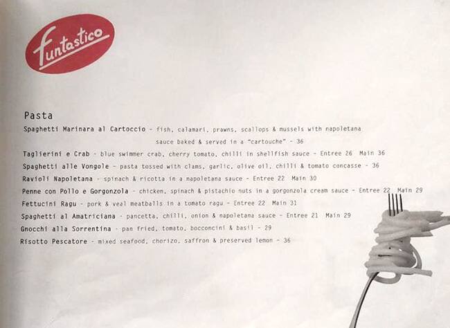 Funtastico menu