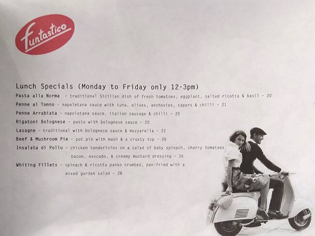 Funtastico menu