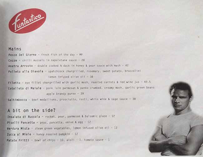 Funtastico menu