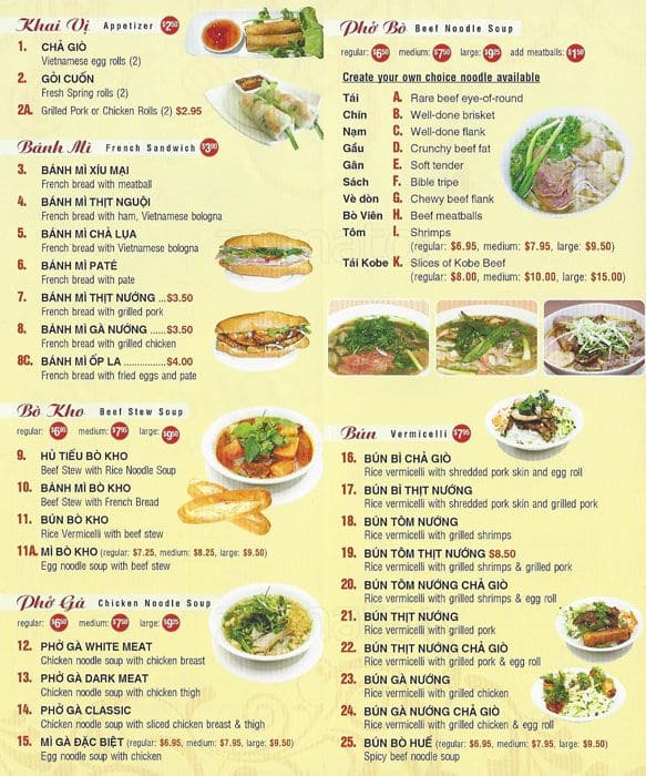 Pho Bac Menu, Menu for Pho Bac, Richardson, Richardson