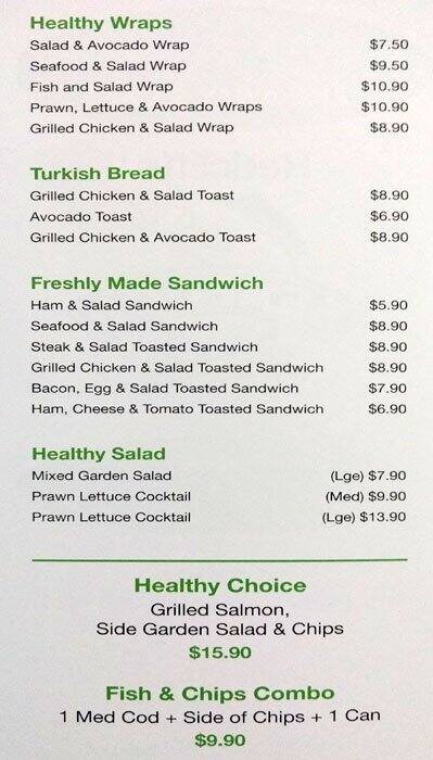 Menu At Redcliffe Seafood Takeaway Fast Food Redcliffe