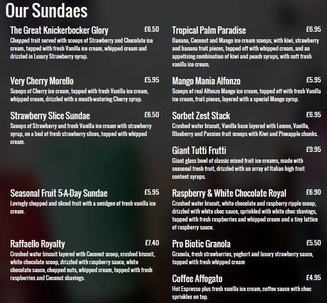 Menu at Creams pub & bar, Wembley, Wembley Central Shopping Centre