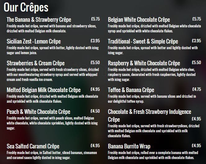 Creams Cafe Bluewater Menu at Ruben Price blog