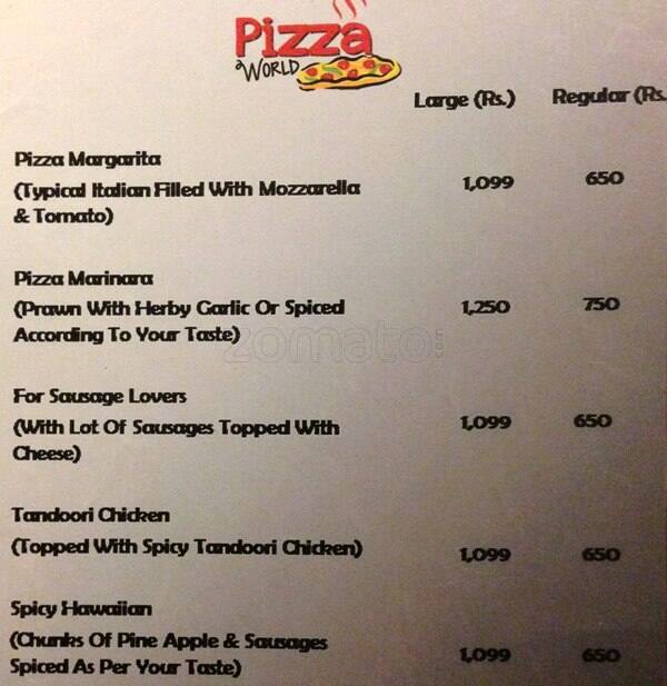 Pizza World Menu, Menu for Pizza World, Maradana, Colombo 10, Colombo