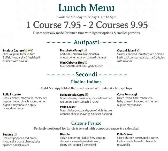 Bella Italia Menu, Menu for Bella Italia, Uxbridge, London Zomato UK