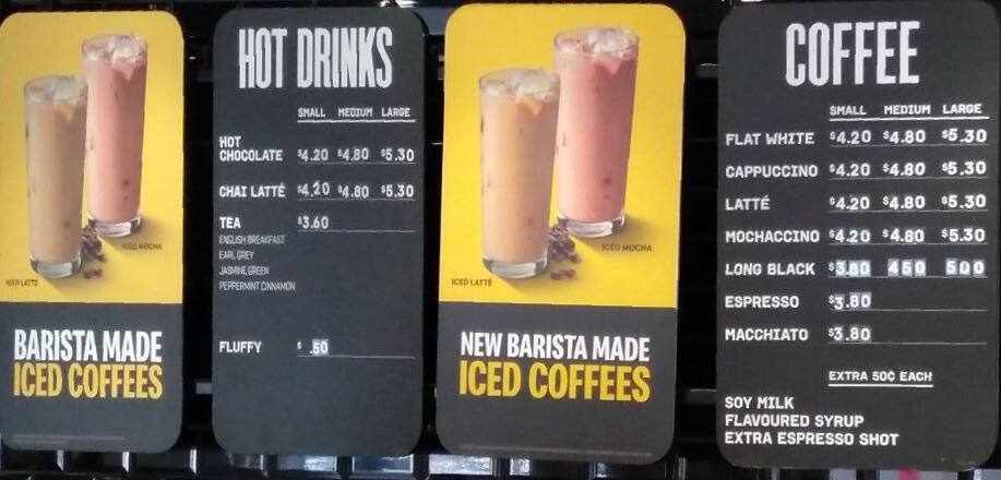 McCafe menu