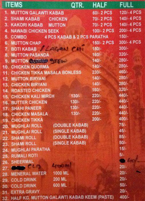 Lucknow Wale Kababi Menu, Menu for Lucknow Wale Kababi, Indira Nagar ...