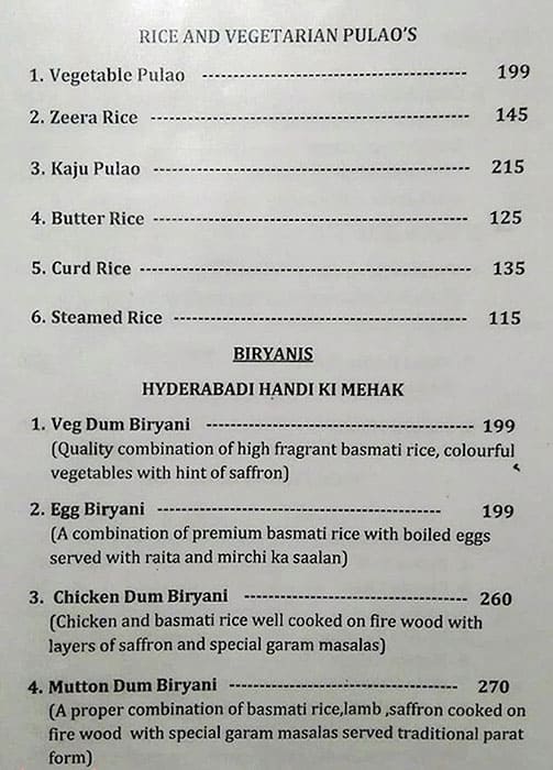 Sarvi menu